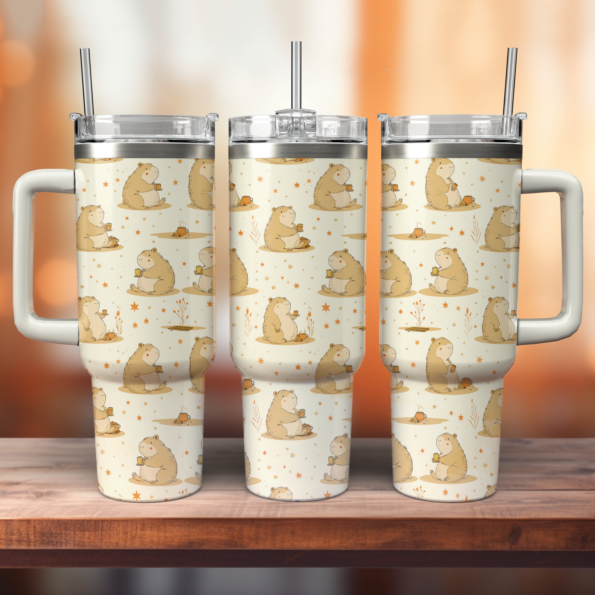 Cuddly Capybara Plushie Cartoon Custom Stanley Cup 40 oz 30 oz Tumbler With HandleTVC2301804