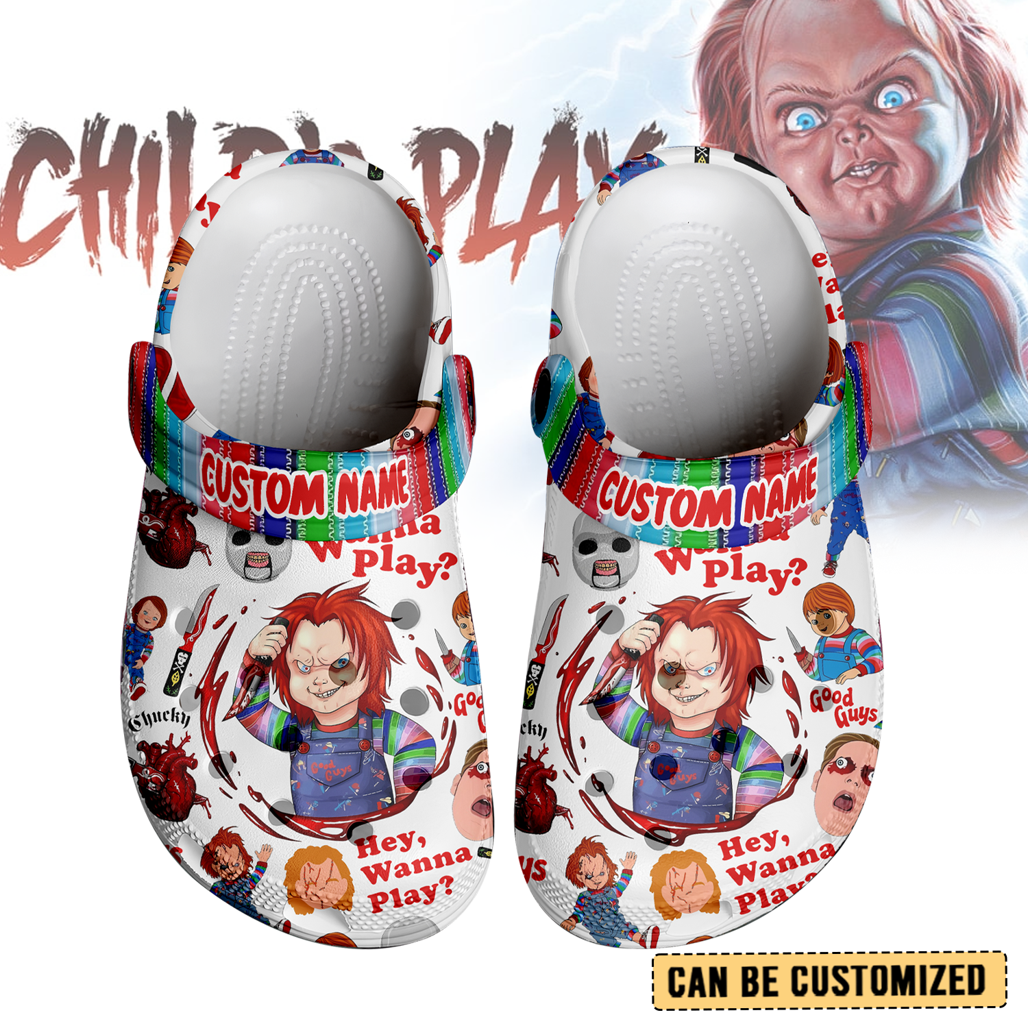 Cult of Chucky Crocs Crocband Clogs Shoes Comfortable For Men Women and Kids