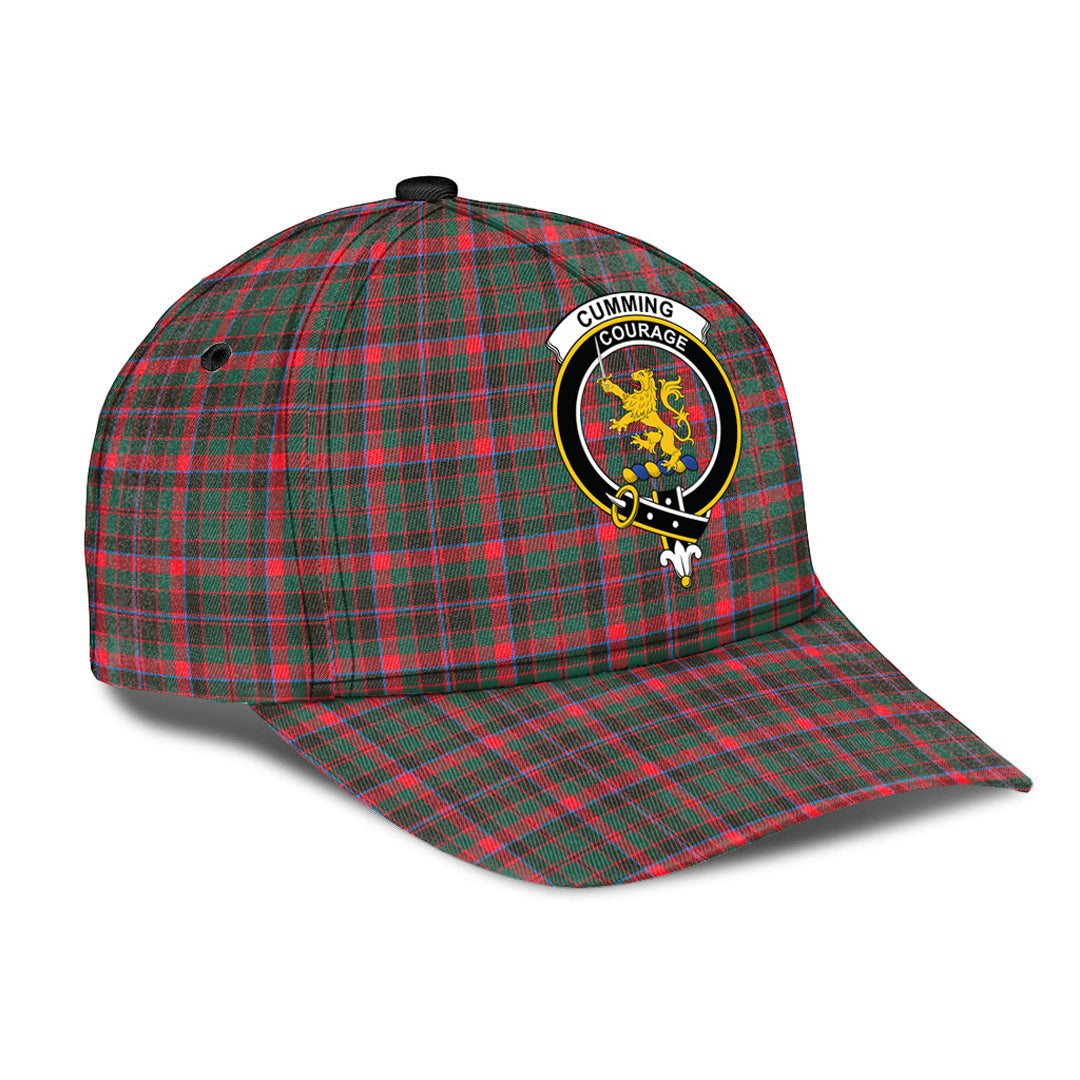 Cumming Hunting Modern Tartan Baseball Cap, Tartan Plaid Cap with Family Crest K23 Trucker Hats Custom Hats Gifts For Men & Women