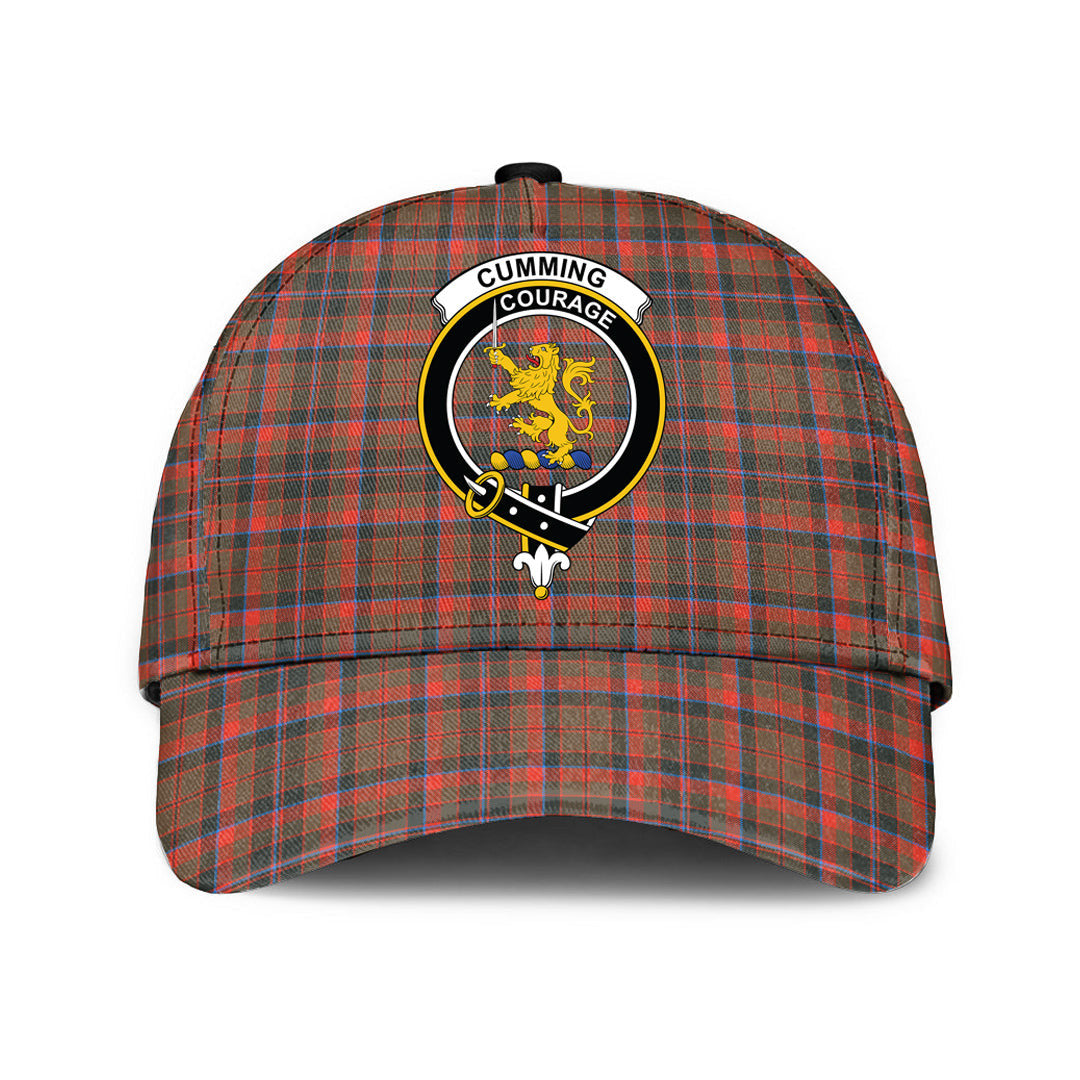 Cumming Hunting Weathered Tartan Baseball Cap, Tartan Plaid Cap with Family Crest K23 Trucker Hats Custom Hats Gifts For Men & Women