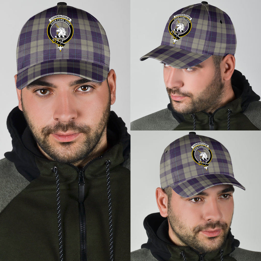 Cunningham Dress Blue Dancers Tartan Baseball Cap, Tartan Plaid Cap with Family Crest K23 Trucker Hats Custom Hats Gifts For Men & Women