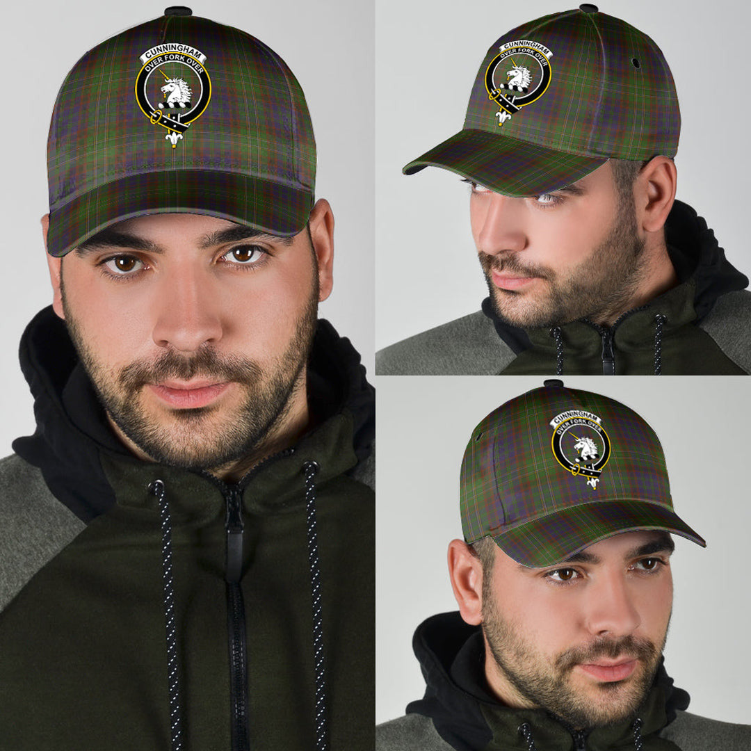 Cunningham Hunting Modern Tartan Baseball Cap, Tartan Plaid Cap with Family Crest K23 Trucker Hats Custom Hats Gifts For Men & Women