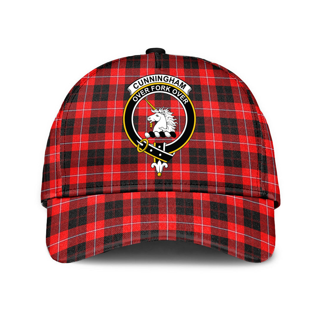 Cunningham Modern Tartan Baseball Cap, Tartan Plaid Cap with Family Crest K23 Trucker Hats Custom Hats Gifts For Men & Women
