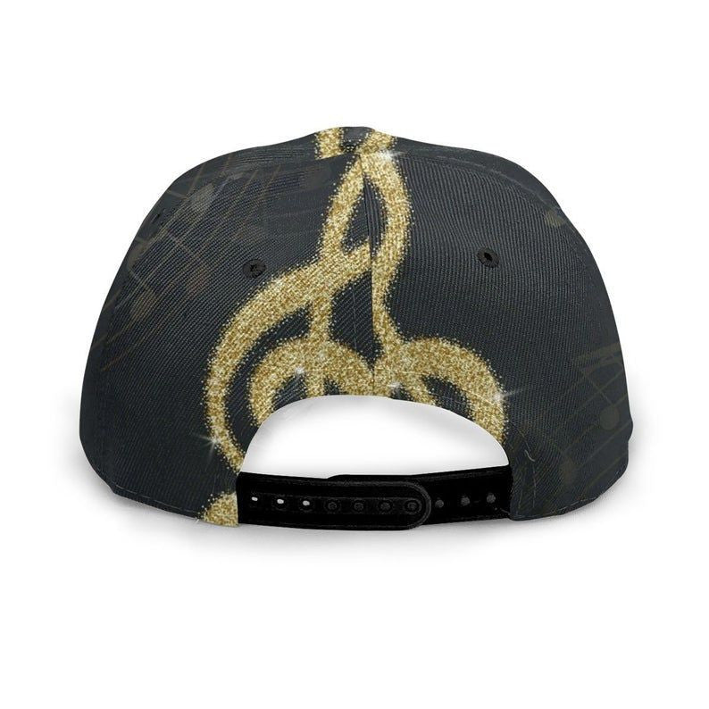 Curved Edge Baseball Cap 3D Gold Music Notes, Cap 3D Gift Trucker Hats Custom Hats Gifts For Men & Women