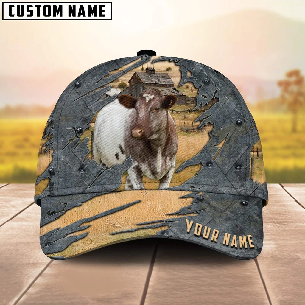 Custom 3D All Over Print Shorthorn Cap Hat Cow Classic Hat Gift For Farmer Trucker Hats Custom Hats Gifts For Men & Women