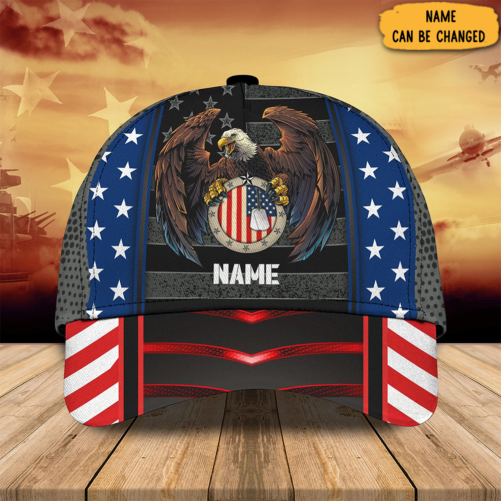 Custom American Eagle Veteran Hat Patriotic Veteran Baseball Cap Vets Day Present Ideas Trucker Hats Custom Hats Gifts For Men & Women