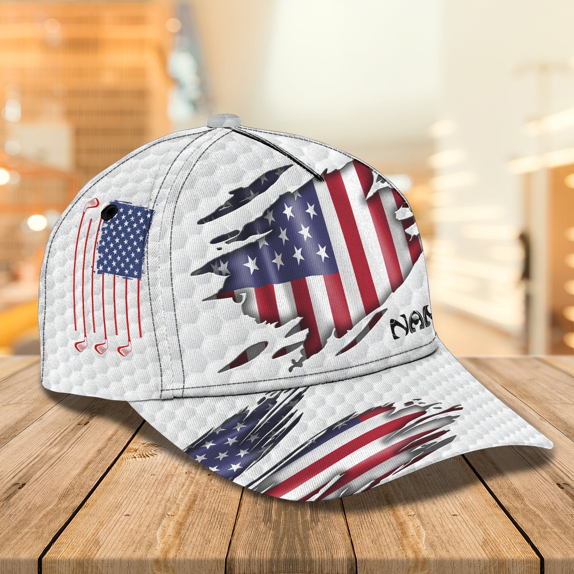 Custom American Golf Classic Cap, Idea Cap for Golfer, American Flag Golf Cap Trucker Hats Custom Hats Gifts For Men & Women