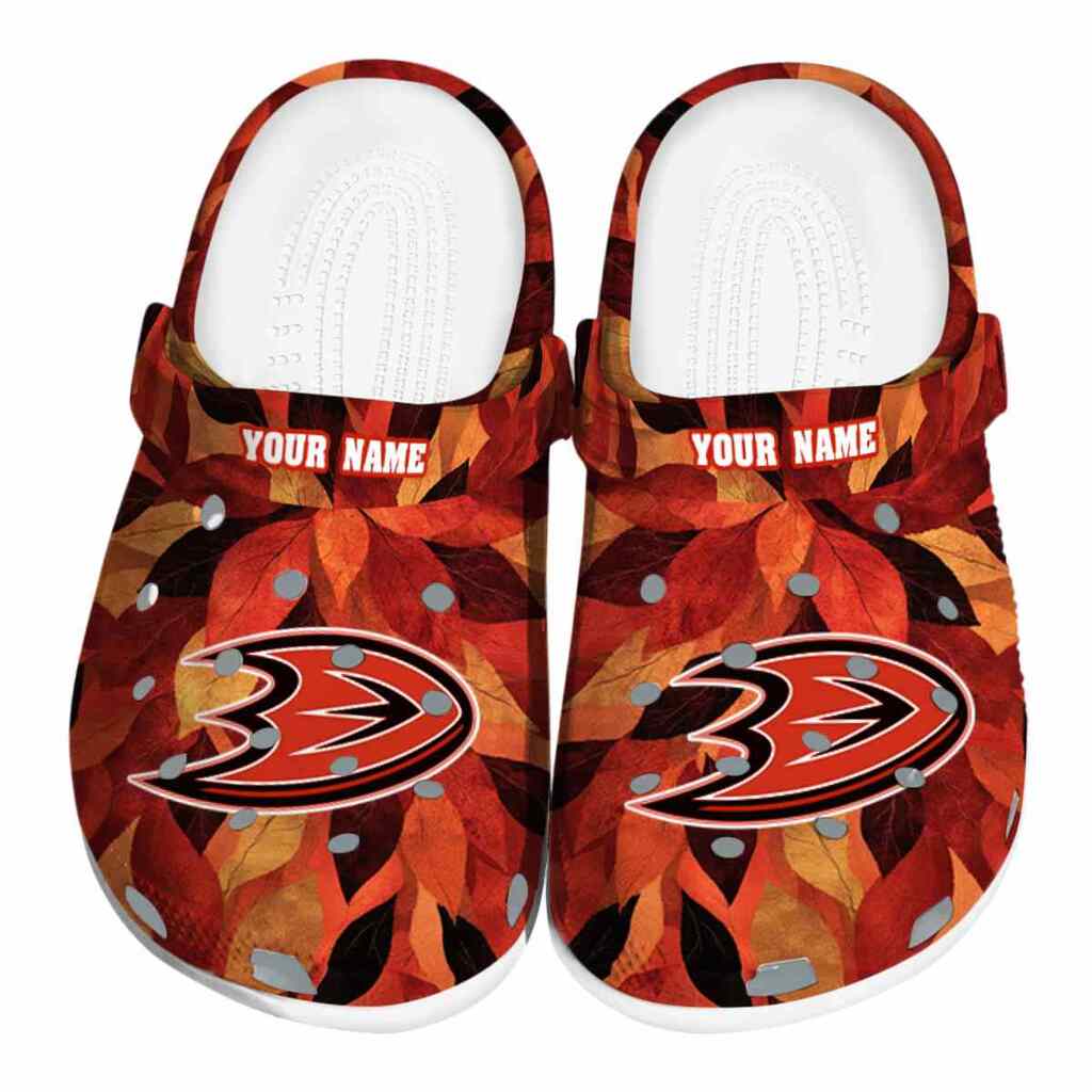 Custom Anaheim Ducks Autumn Leaves ClogTVC1801873