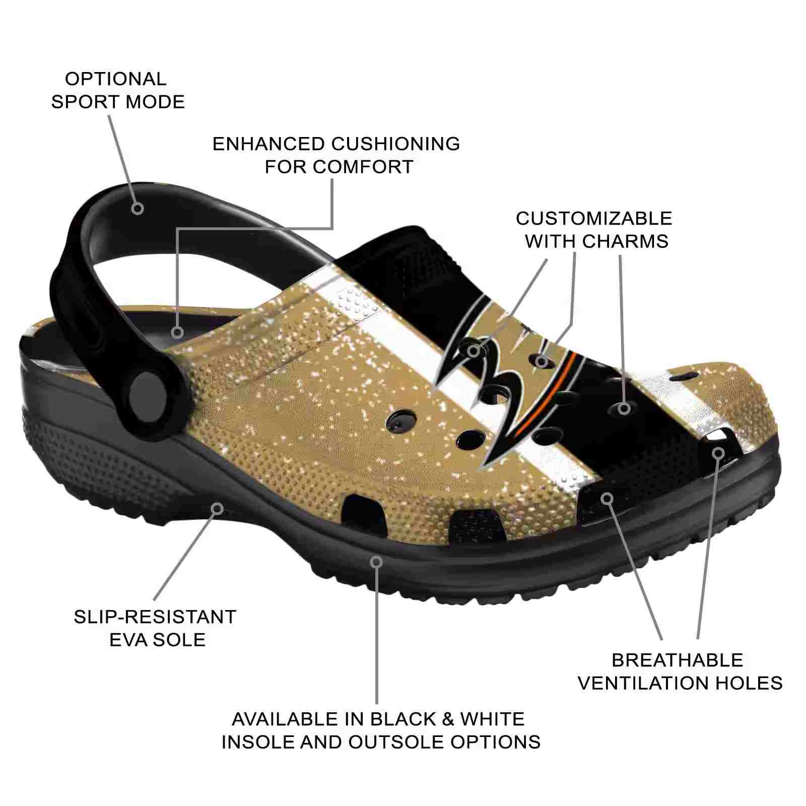 Custom Anaheim Ducks Vertical Stripes ClogTVC1801874 - Image 5