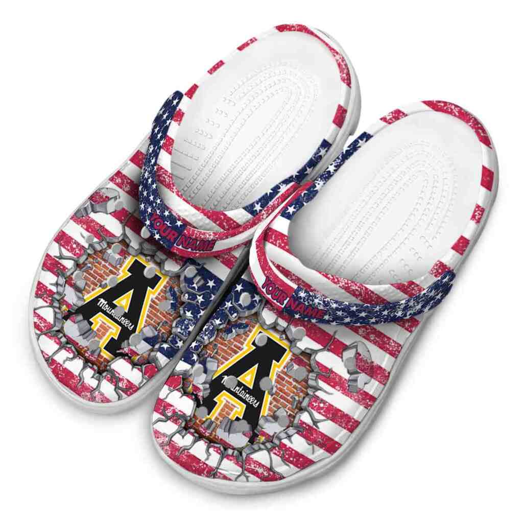 Custom Appalachian State Mountaineers Freedom Splinter ClogTVC1801808 - Image 4