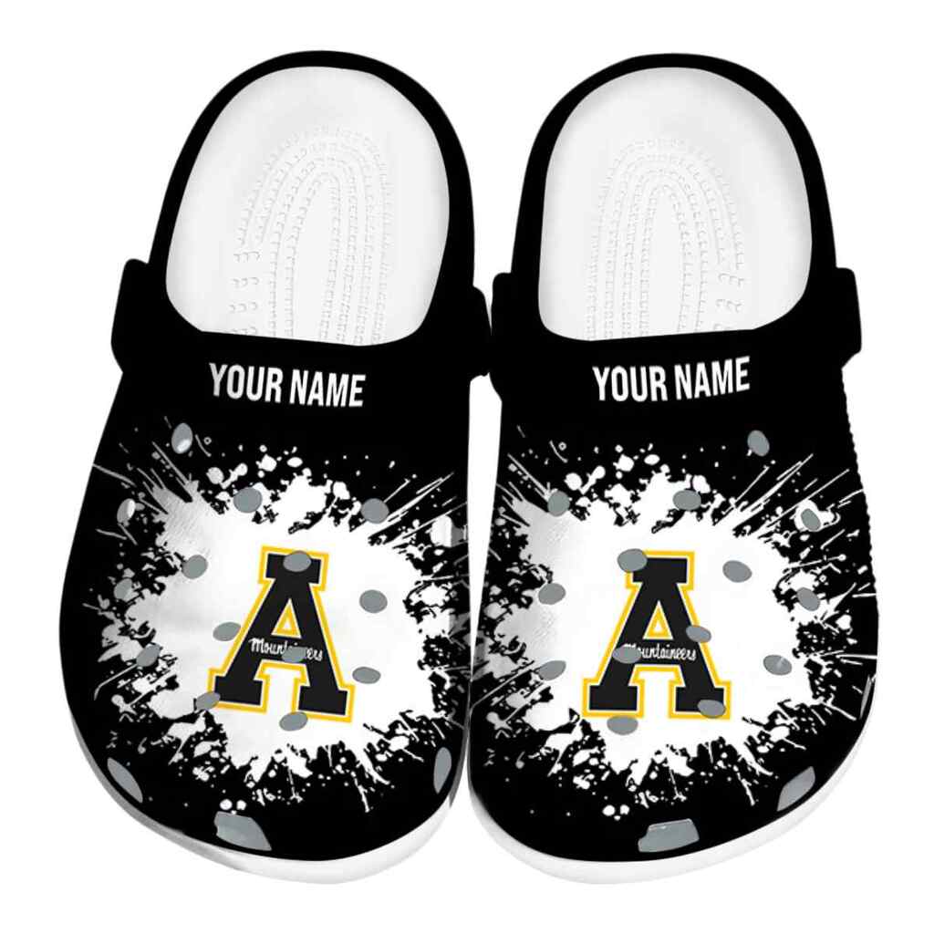 Custom Appalachian State Mountaineers Splatter Background ClogTVC1801749