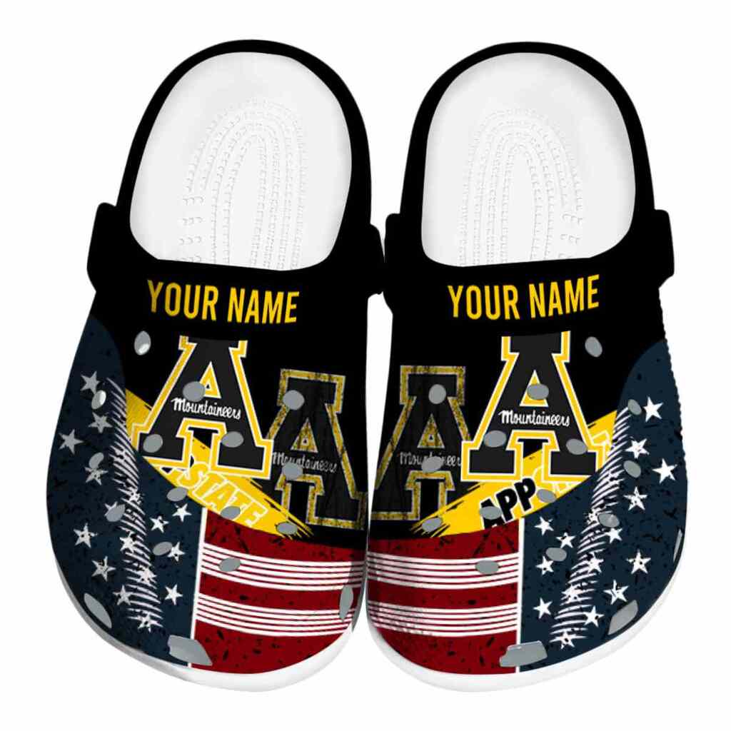 Custom Appalachian State Mountaineers Star-Spangled Side Pattern ClogTVC1801740