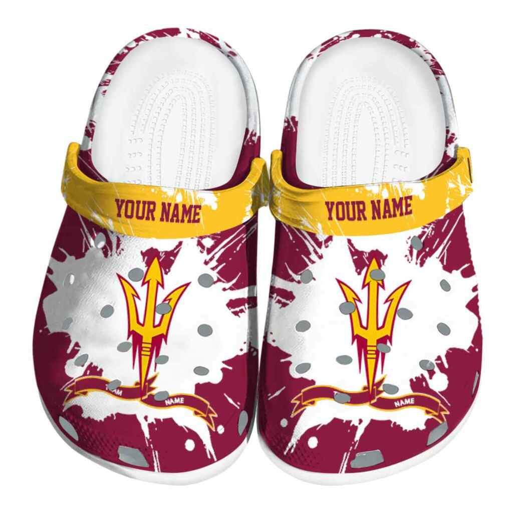 Custom Arizona State Sun Devils Splatter Pattern ClogTVC1801978