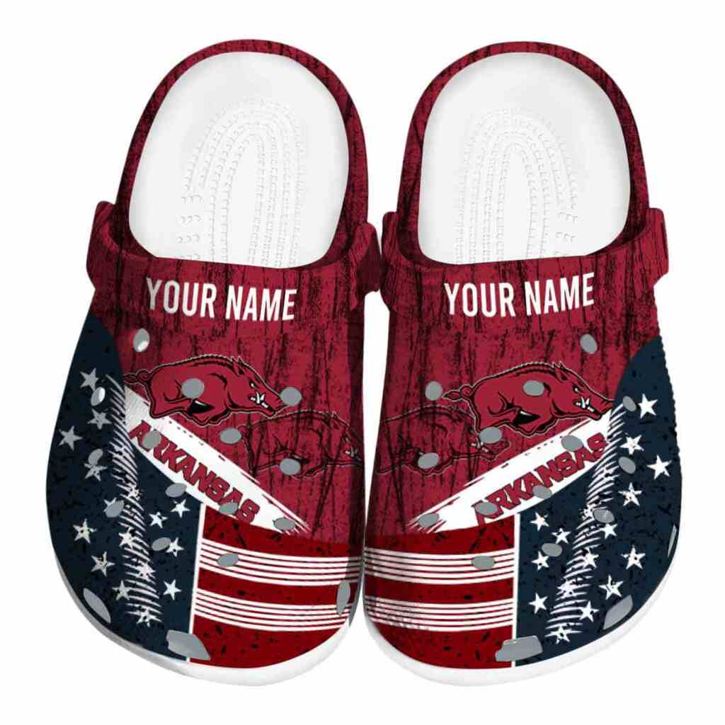 Custom Arkansas Razorbacks Star-Spangled Side Pattern ClogTVC1801975