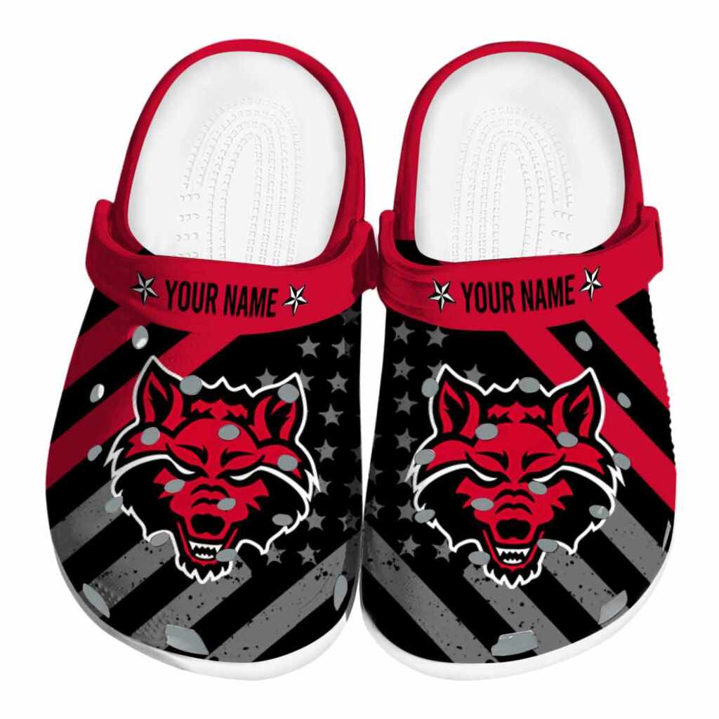 Custom Arkansas State Red Wolves Star-Spangled Graphic ClogTVC1801809