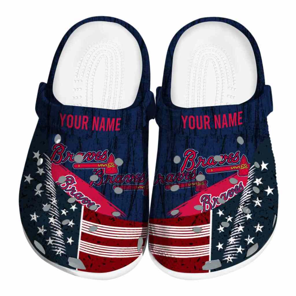 Custom Atlanta Braves Star-Spangled Side Pattern ClogTVC1801150