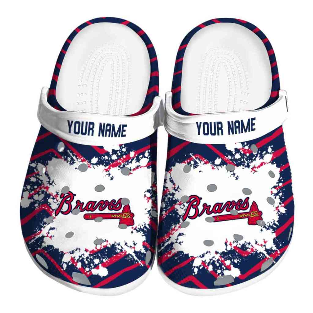 Custom Atlanta Braves Zigzag Paint Burst ClogTVC1801150