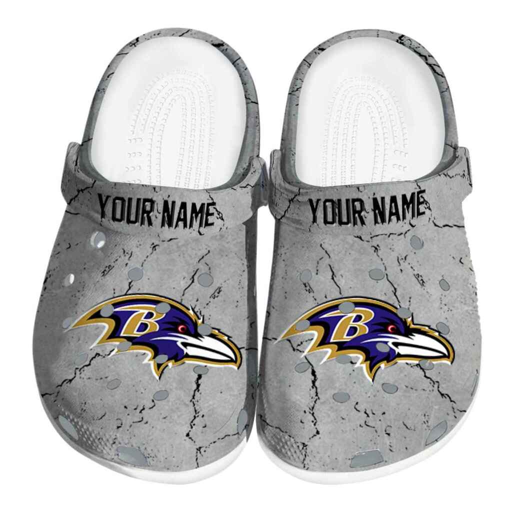 Custom Baltimore Ravens Cracked Texture ClogTVC1801984