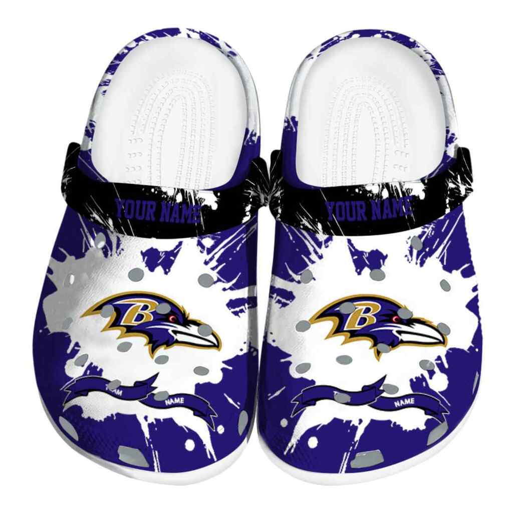 Custom Baltimore Ravens Splatter Pattern ClogTVC1801983