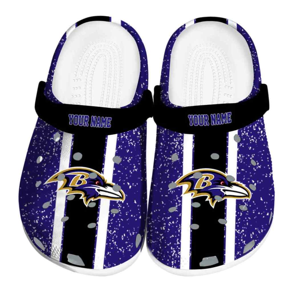Custom Baltimore Ravens Vertical Stripes ClogTVC1801983