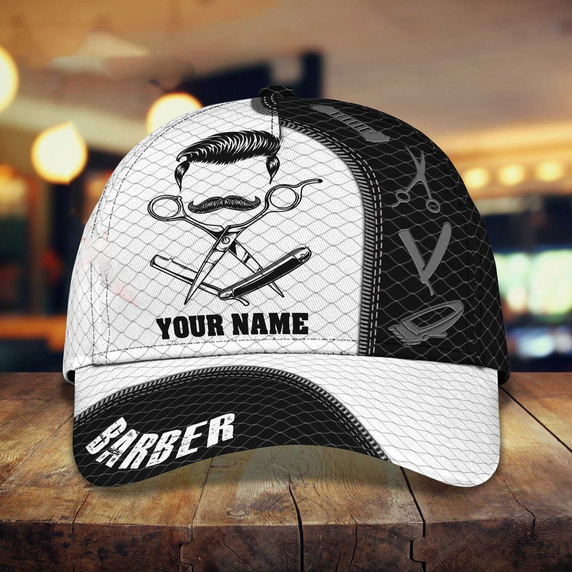 Custom Barber Cap For Men, Woman Barber Cap Hat, 3D All Over Print Baseball Barber Cap Trucker Hats Custom Hats Gifts For Men & Women