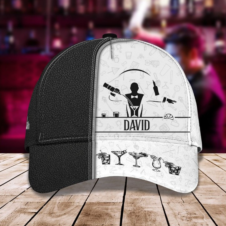Custom Bartender Cap Hat, 3D All Over Print Cap Hat For Bartender, Bartender Classic Cap Hat Trucker Hats Custom Hats Gifts For Men & Women