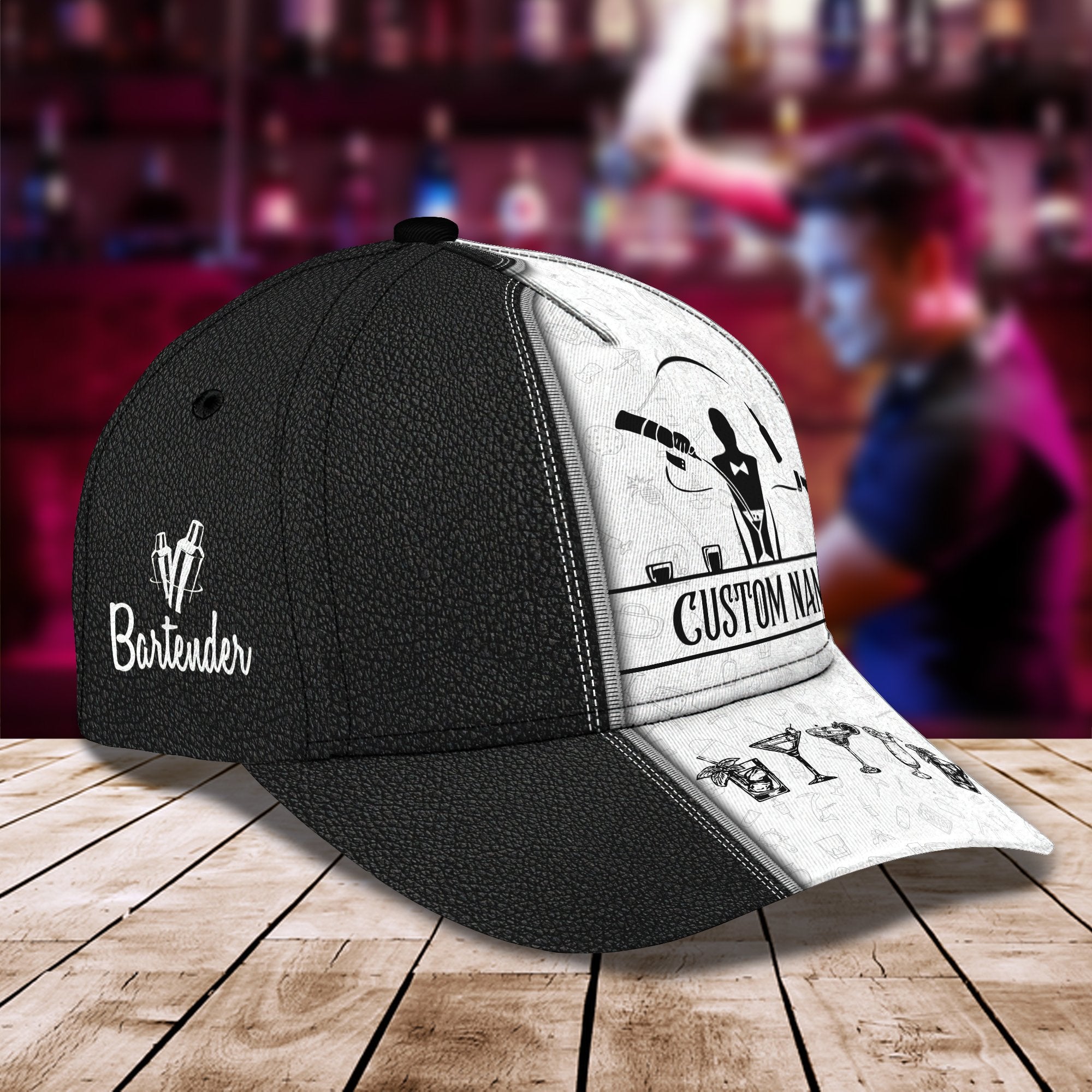 Custom Bartender Hat, Bartender Classic Cap Hat, Present To Bartender Man, Gift For New Bartenders Trucker Hats Custom Hats Gifts For Men & Women
