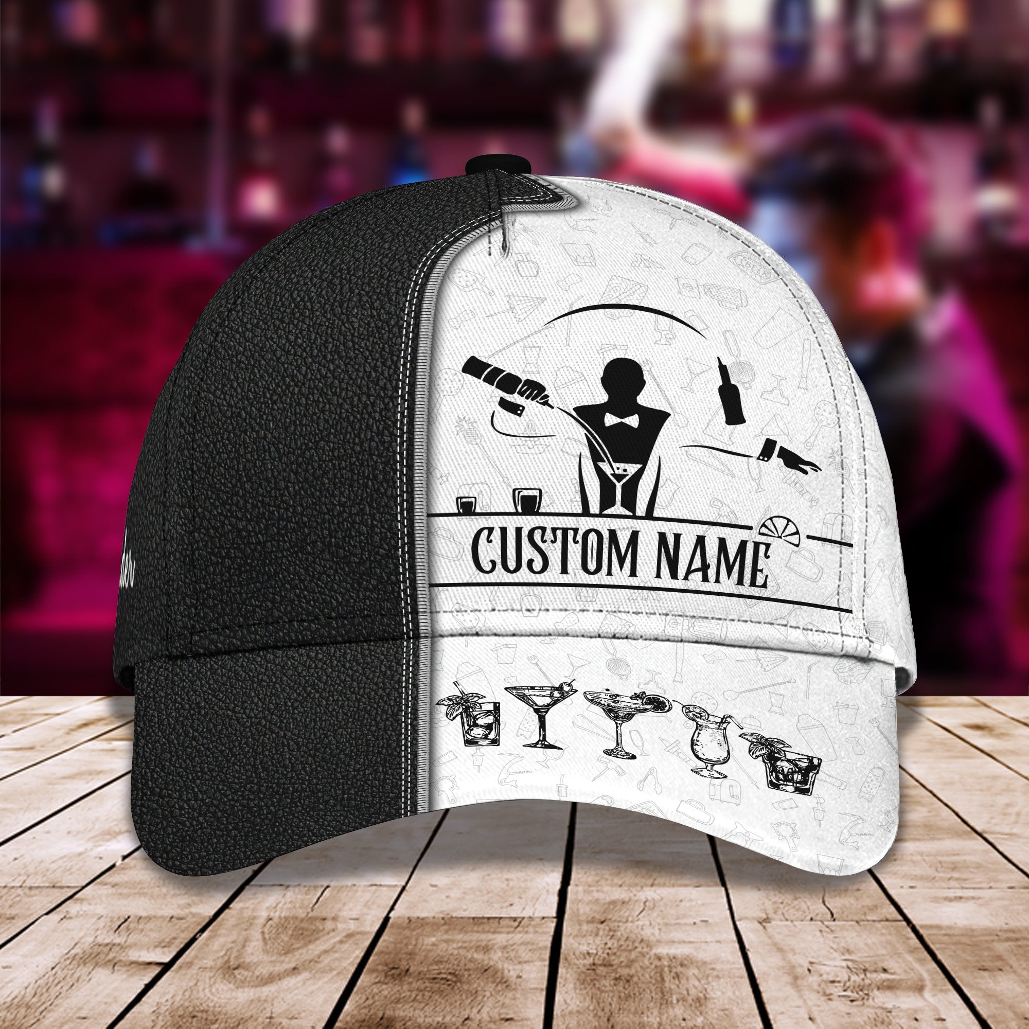 Custom Bartender Hat, Bartender Classic Cap Hat, Present To Bartender Man, Gift For New Bartenders Trucker Hats Custom Hats Gifts For Men & Women