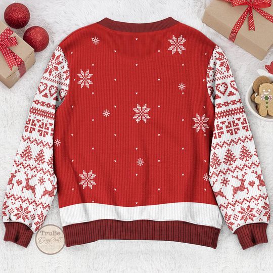 Custom Baseball Snowman Ugly Sweater, Personalized Sport Christmas Sweater with Name and Number, - Image 10