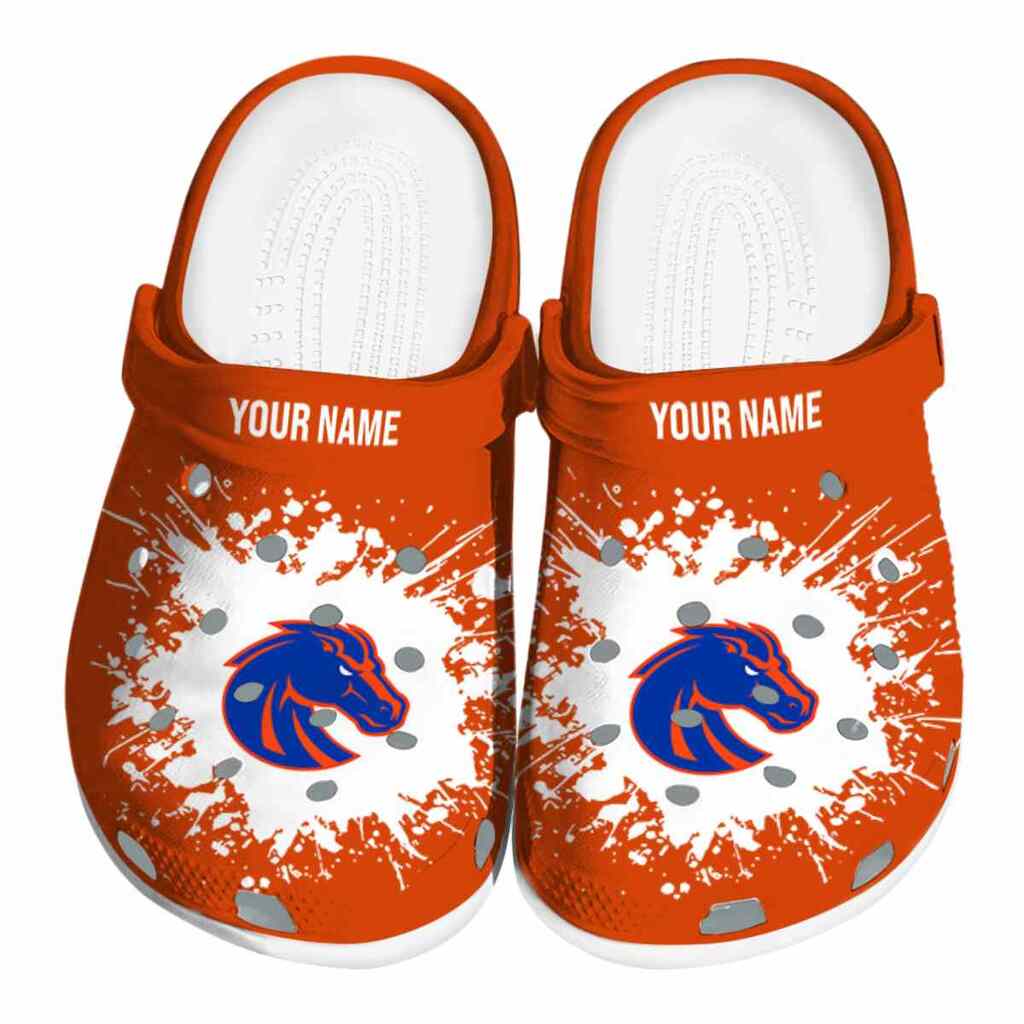 Custom Boise State Broncos Splatter Background ClogTVC1801750