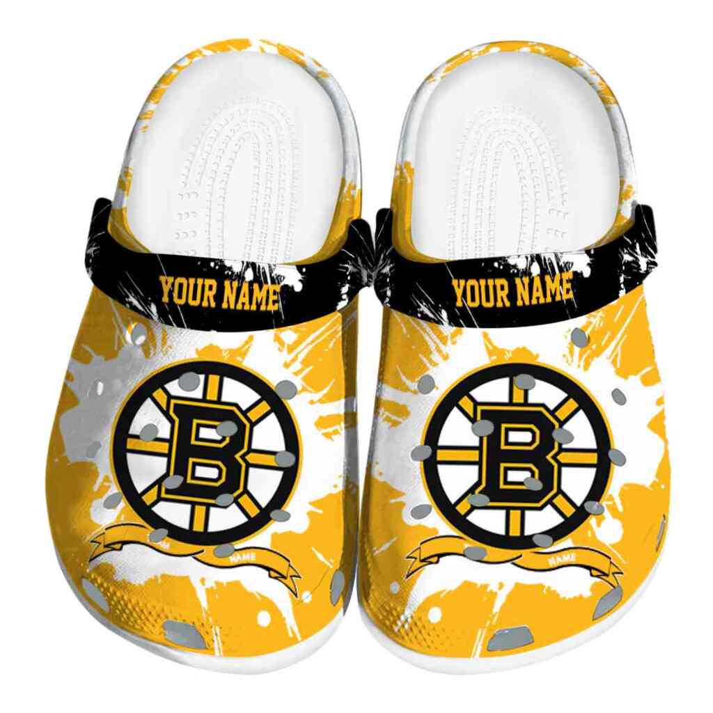 Custom Boston Bruins Splatter Pattern ClogTVC1801859