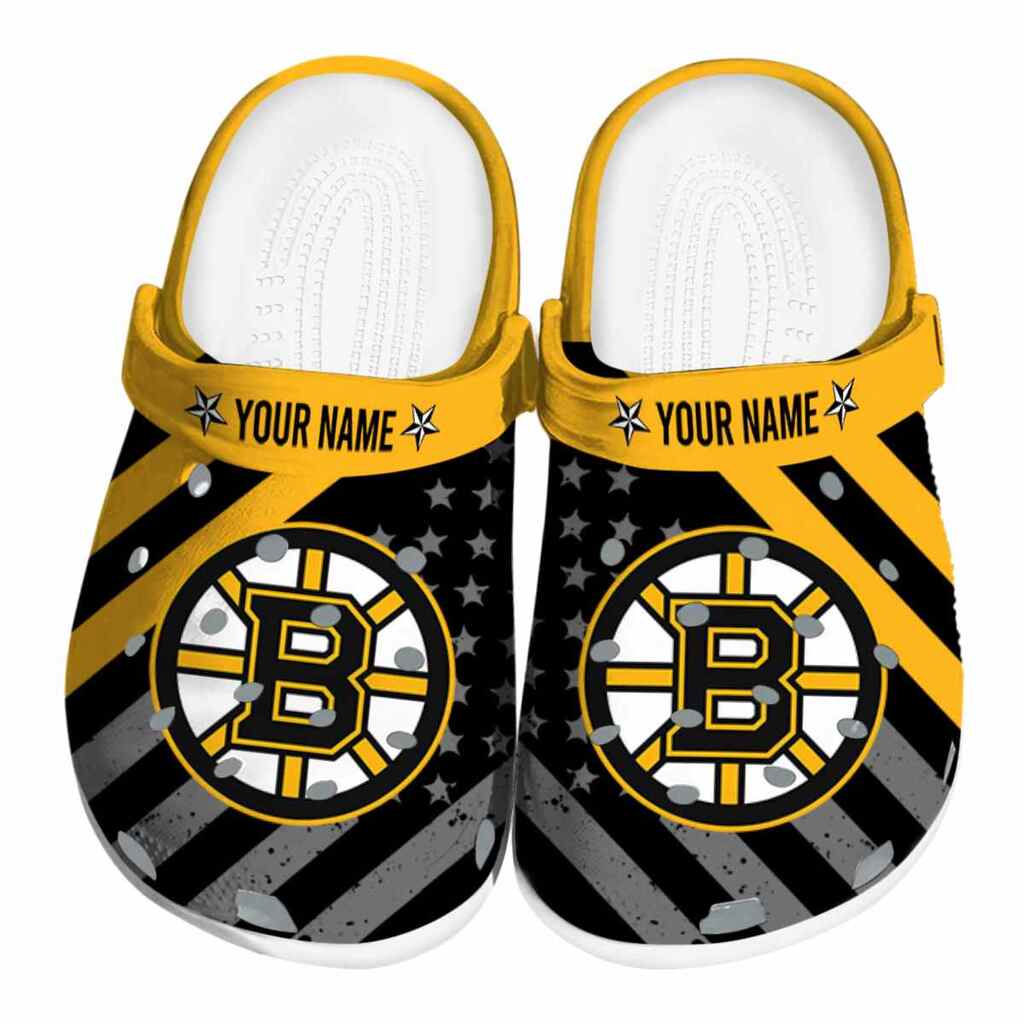 Custom Boston Bruins Star-Spangled Graphic ClogTVC1801875