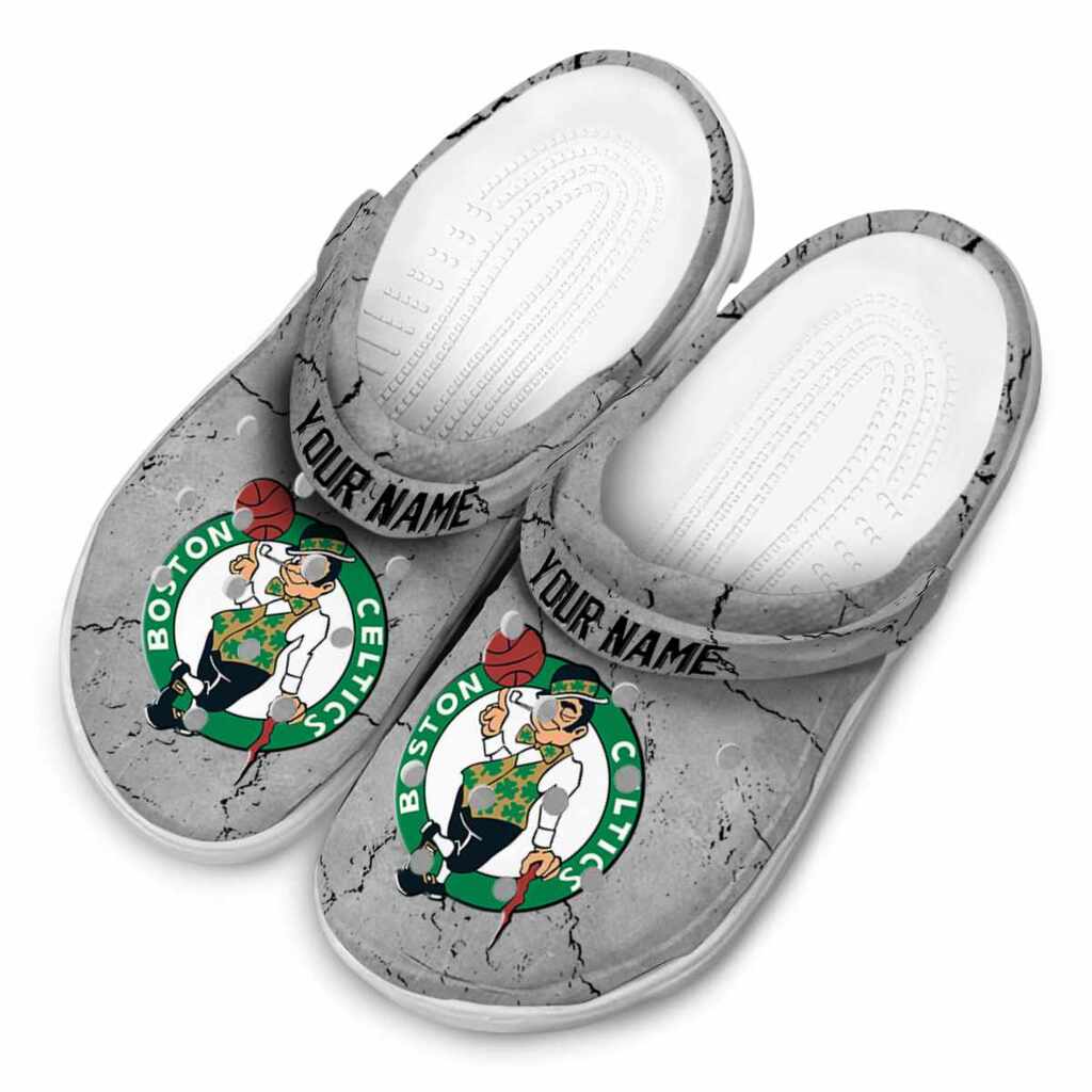 Custom Boston Celtics Cracked Texture ClogTVC1801911 - Image 4