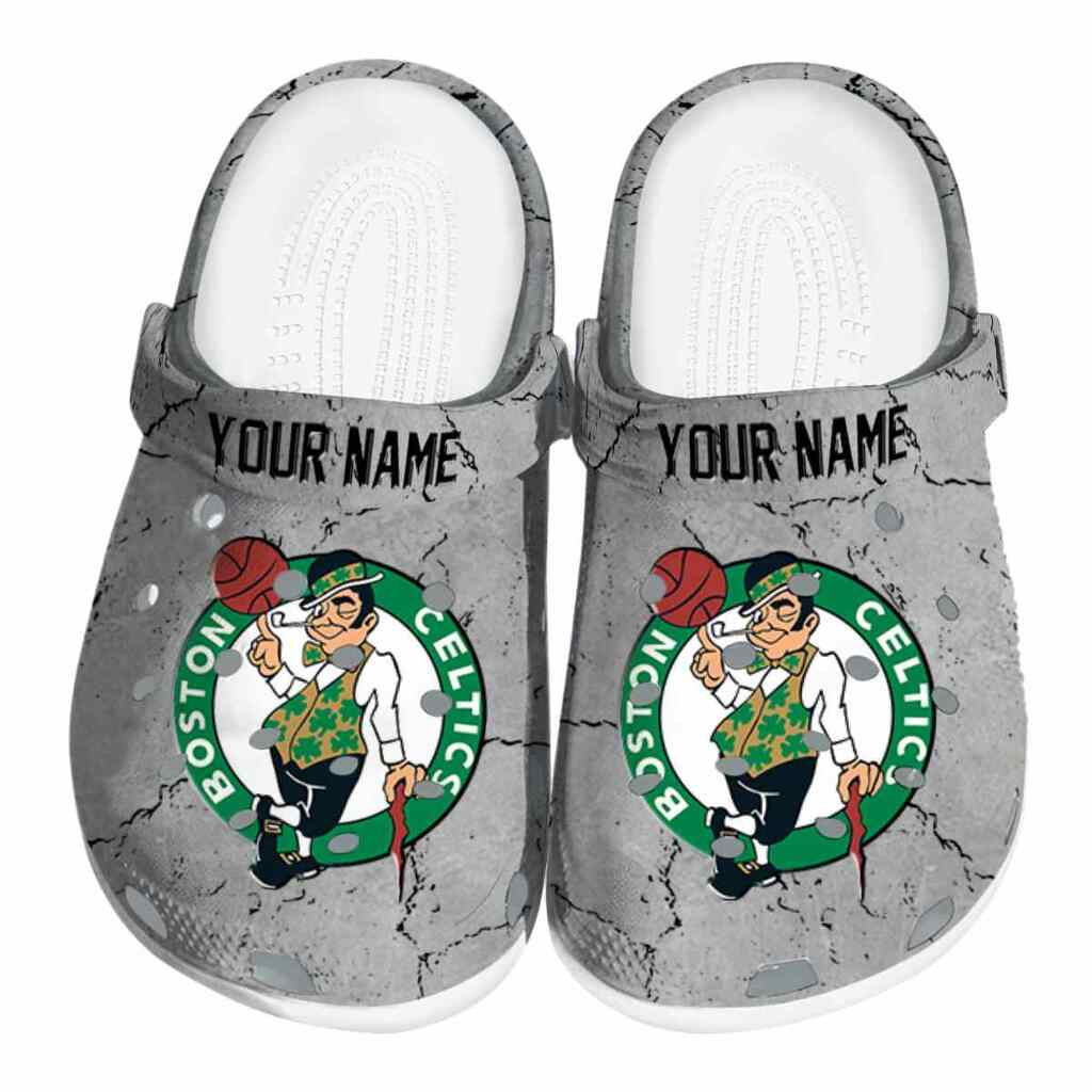 Custom Boston Celtics Cracked Texture ClogTVC1801911