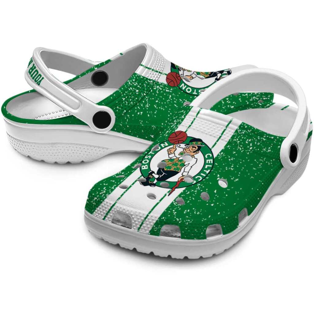 Custom Boston Celtics Vertical Stripes ClogTVC1801912 - Image 3