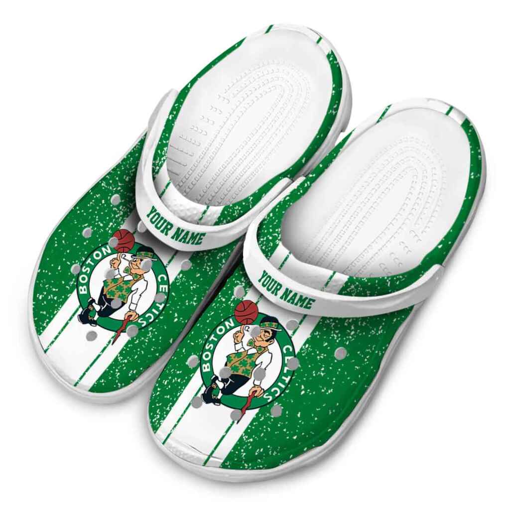 Custom Boston Celtics Vertical Stripes ClogTVC1801912 - Image 4