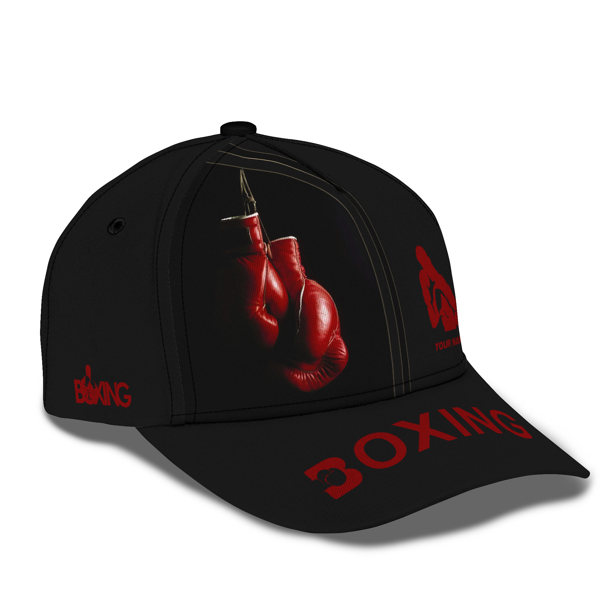 Custom Boxing Cap Red Boxing Gloves 3D Baseball Cap Boxing Classic Cap Trucker Hats Custom Hats Gifts For Men & Women