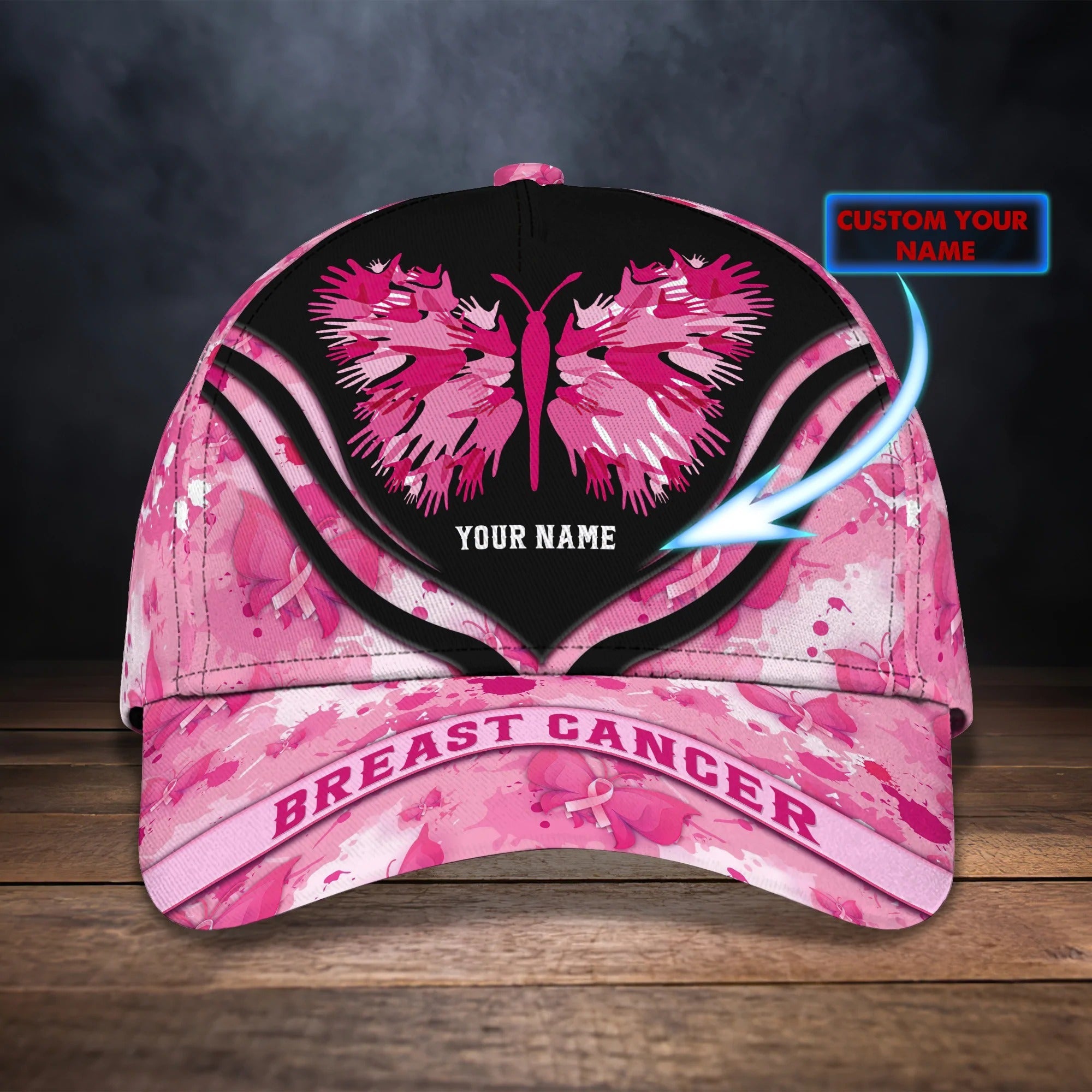 Custom Breast Cancer Pink Cap Hat For Women, To My Daughter Breast Cancar Survivor Gift Trucker Hats Custom Hats Gifts For Men & Women