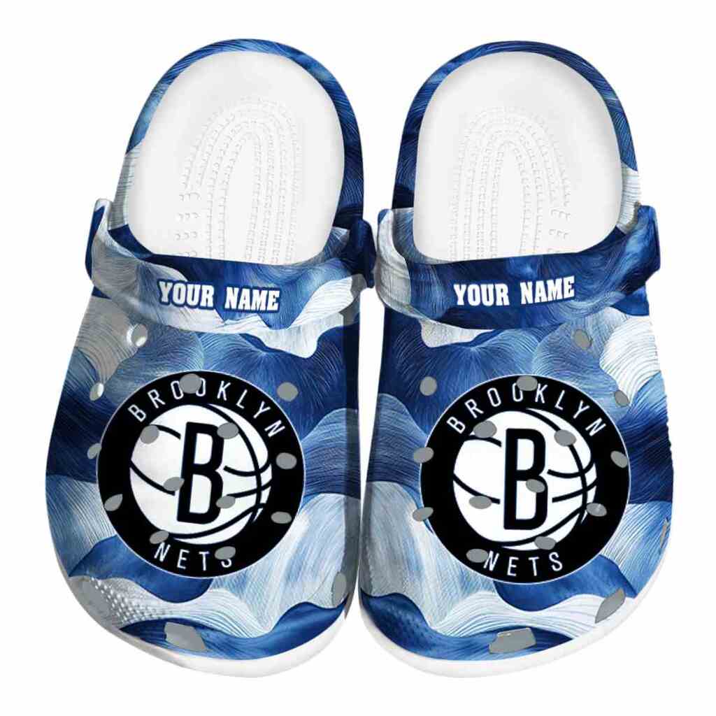Custom Brooklyn Nets Ocean Waves ClogTVC1801681