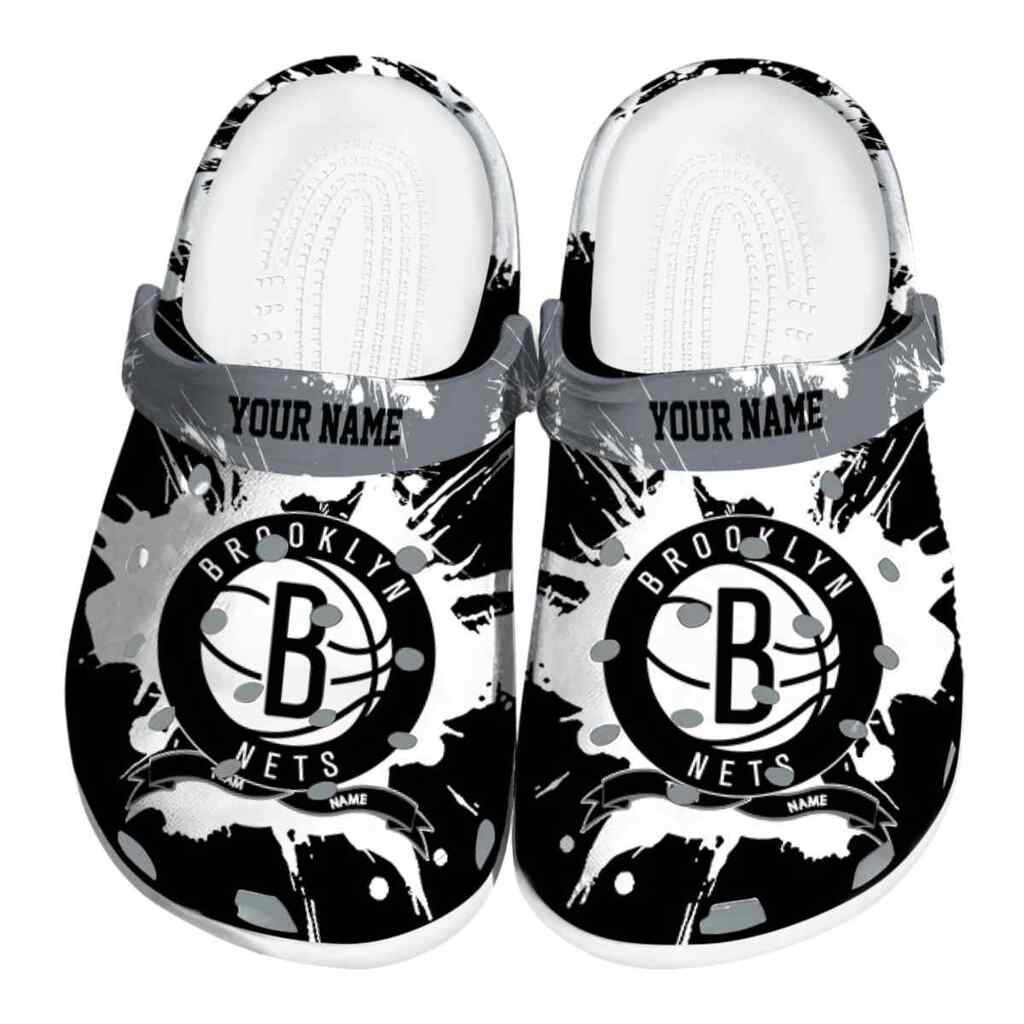 Custom Brooklyn Nets Splatter Pattern ClogTVC1801681