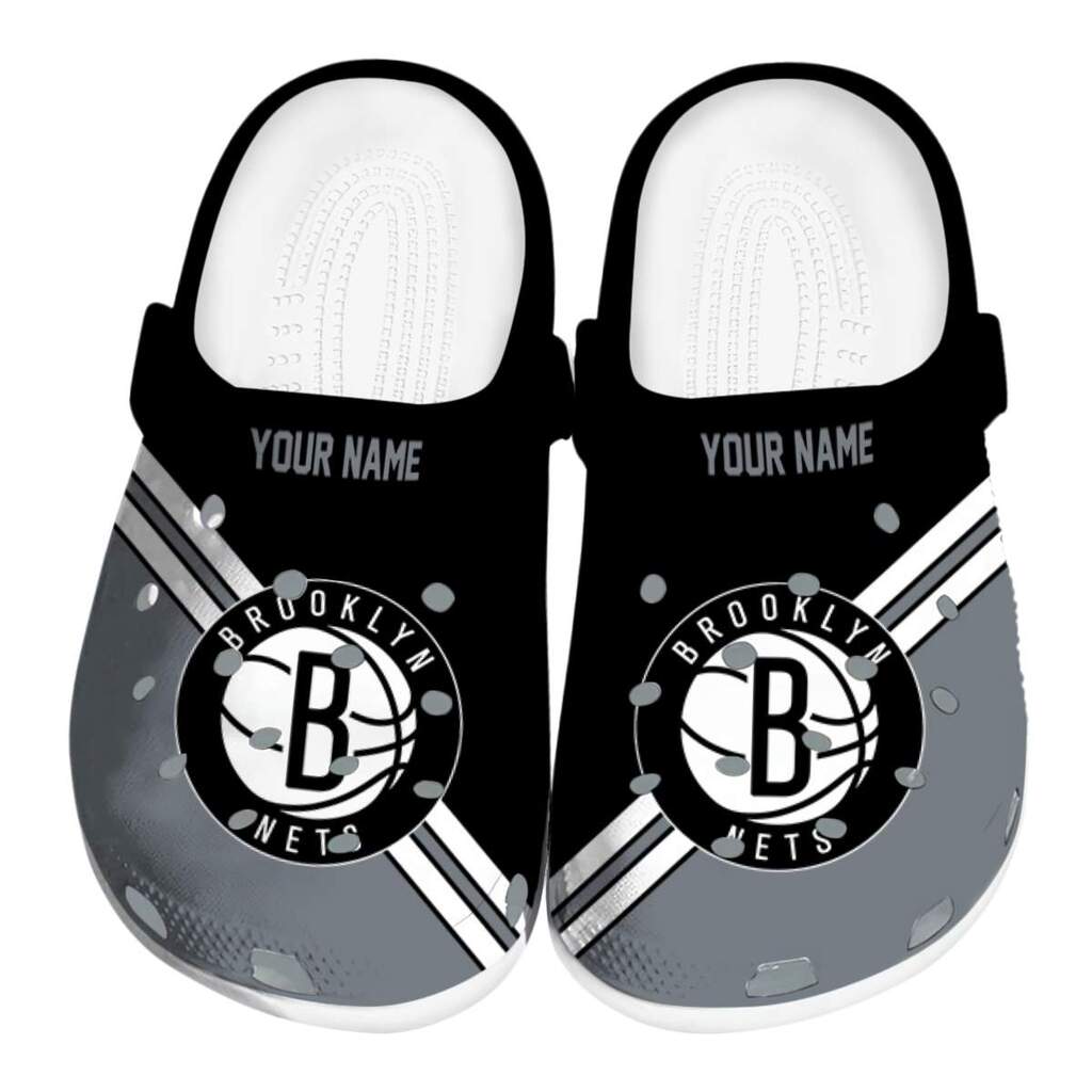 Custom Brooklyn Nets Striped Accents ClogTVC1801693