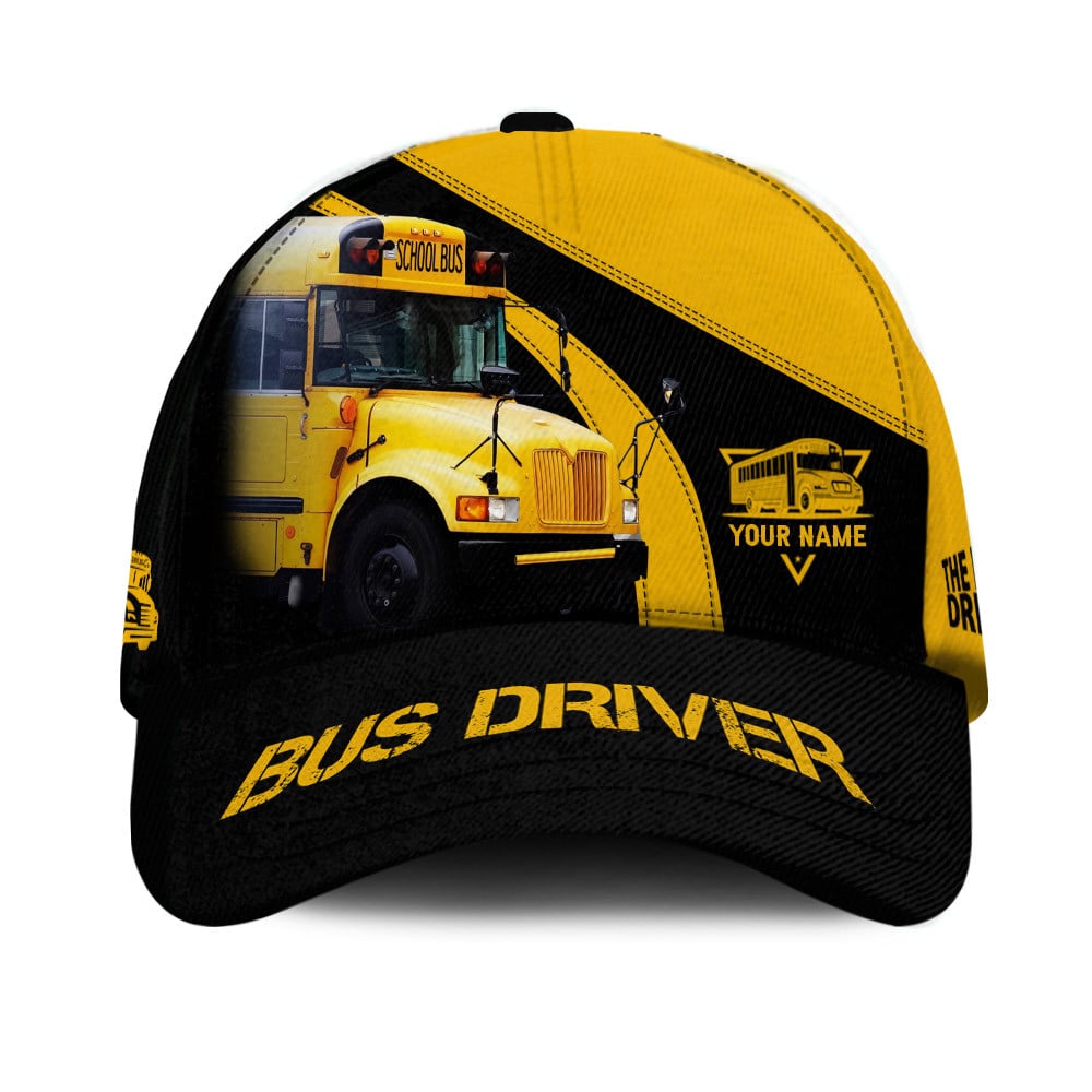 Custom Bus Driver Classic Cap School Bus 3D Print Cap Black & Yellow School Bus Classic Cap Trucker Hats Custom Hats Gifts For Men & Women