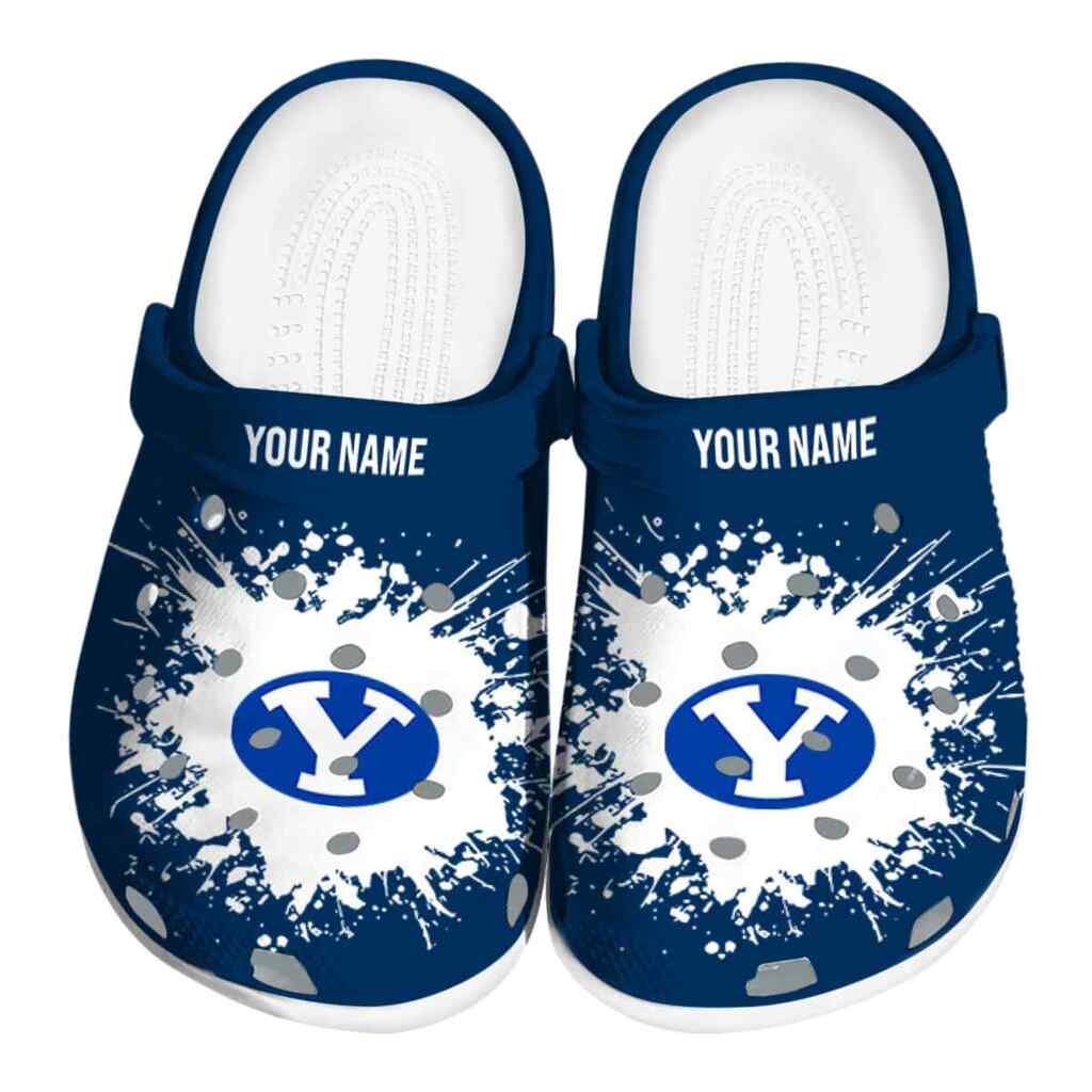 Custom BYU Cougars Splatter Background ClogTVC1801750