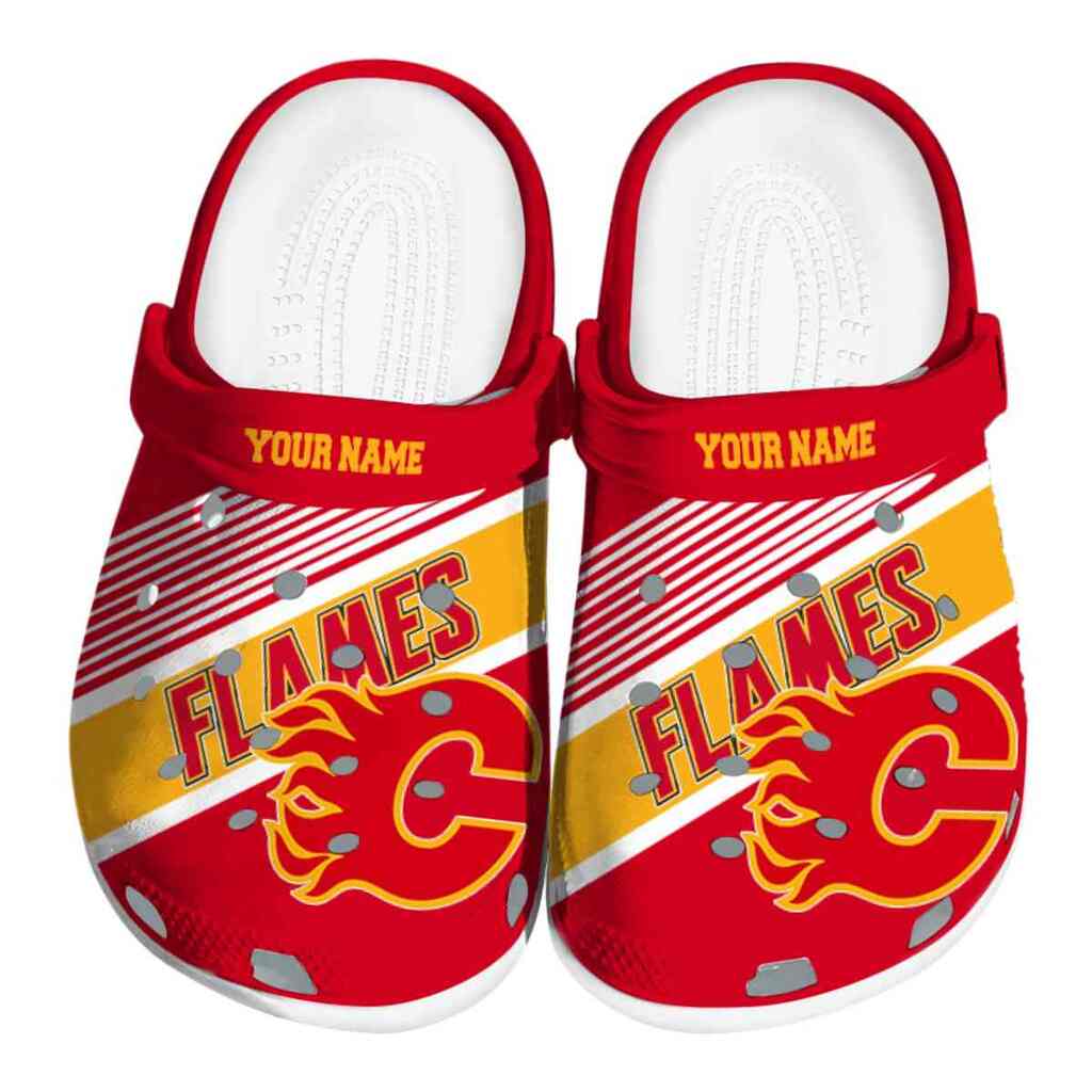 Custom Calgary Flames Vibrant Dual-Tone ClogTVC1801862