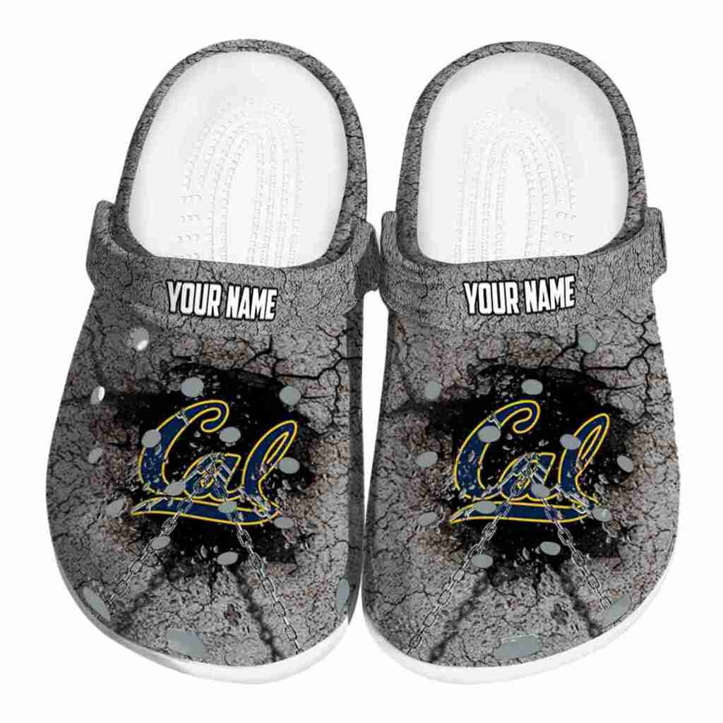 Custom California Golden Bears Cracked Ground Texture ClogTVC1801747