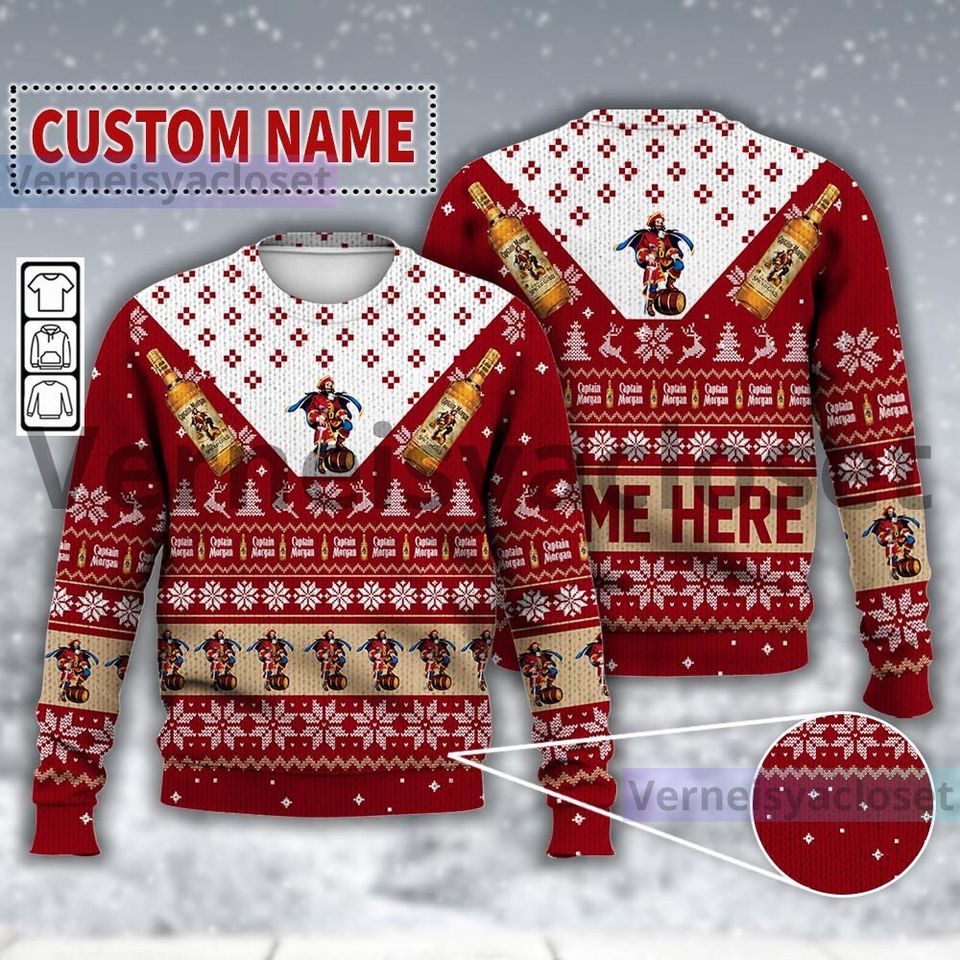 Custom Captain morgan Whisky Ugly Christmas Sweater