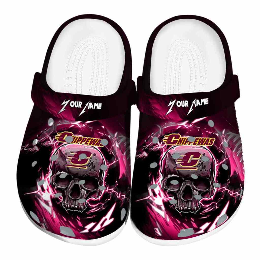Custom Central Michigan Chippewas Gothic Skull ClogTVC1801805