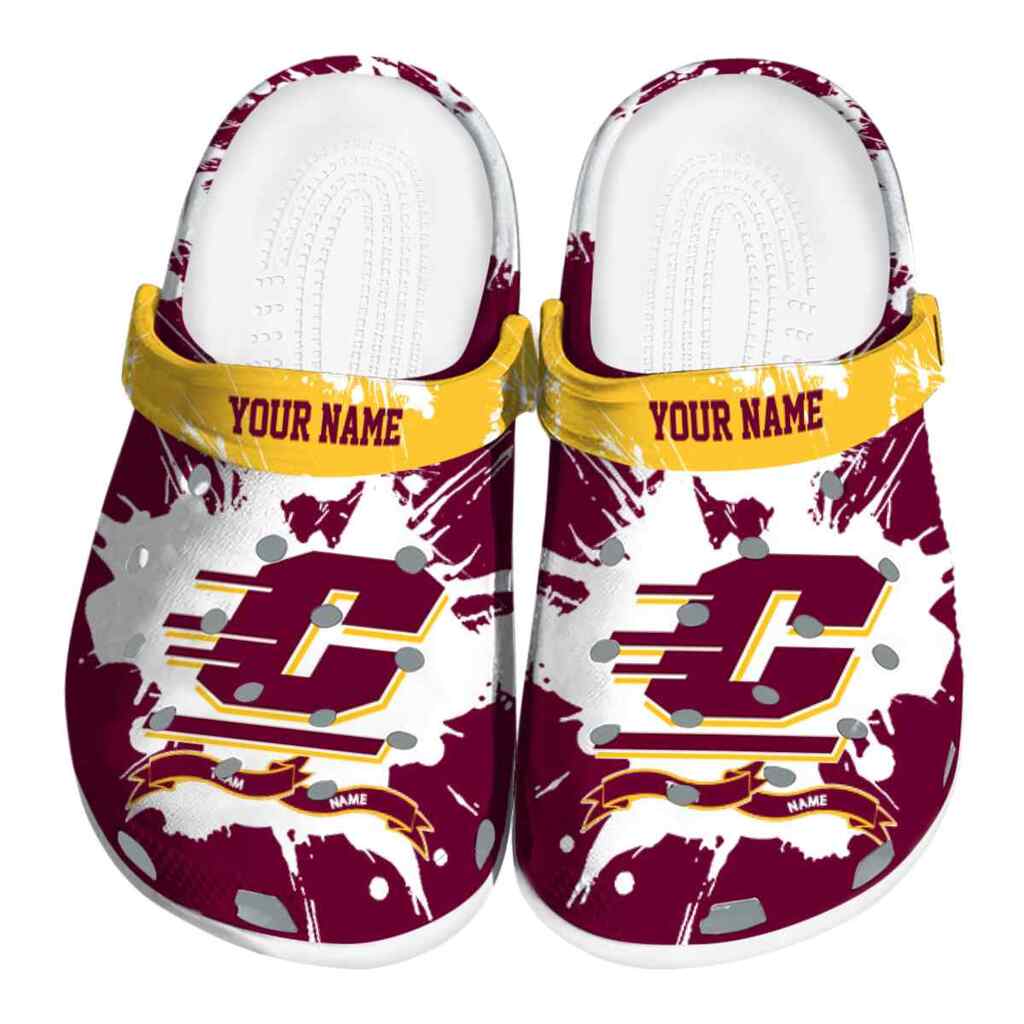 Custom Central Michigan Chippewas Splatter Pattern ClogTVC1801739