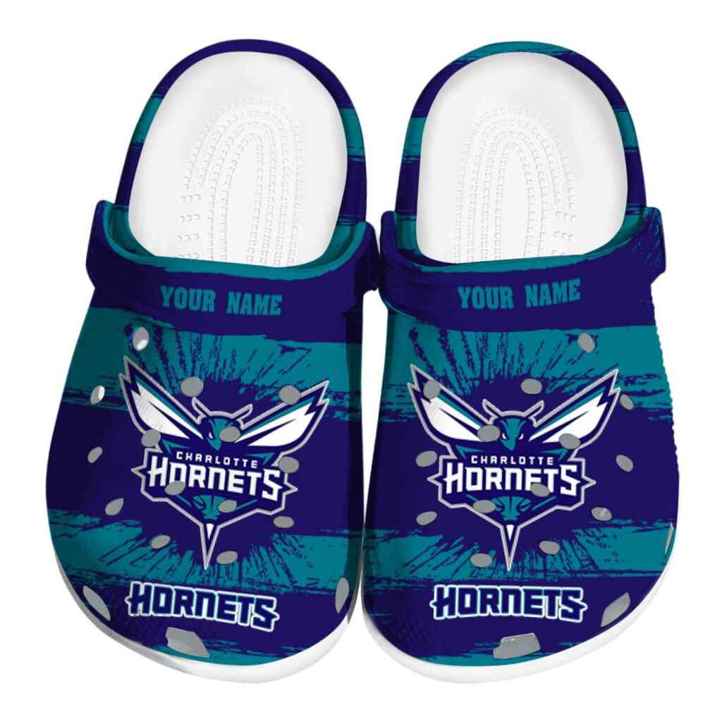 Custom Charlotte Hornets Paint Splatter Graphics ClogTVC1801682