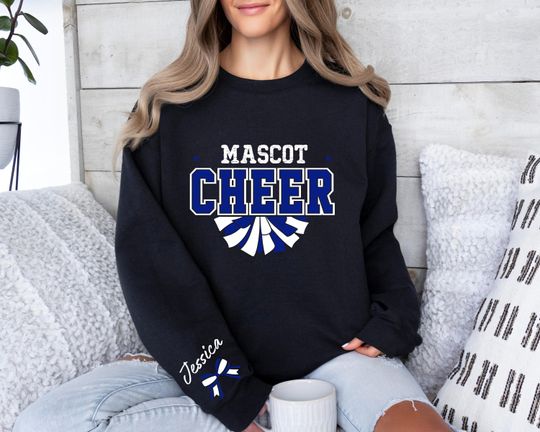 Custom Cheer Sweatshirt,Blue and White Cheer Sweater ,Cheer Squad Sweaters - Image 10